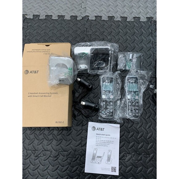 New AT&T BL102-2 Cordless Phone Answering System Call Block 2 Handsets Intercom - Picture 1 of 5